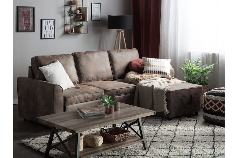 Hjørnesofa Nesna 228 cm - Brun - Møbler - Sofaer - Hjørnesofaer