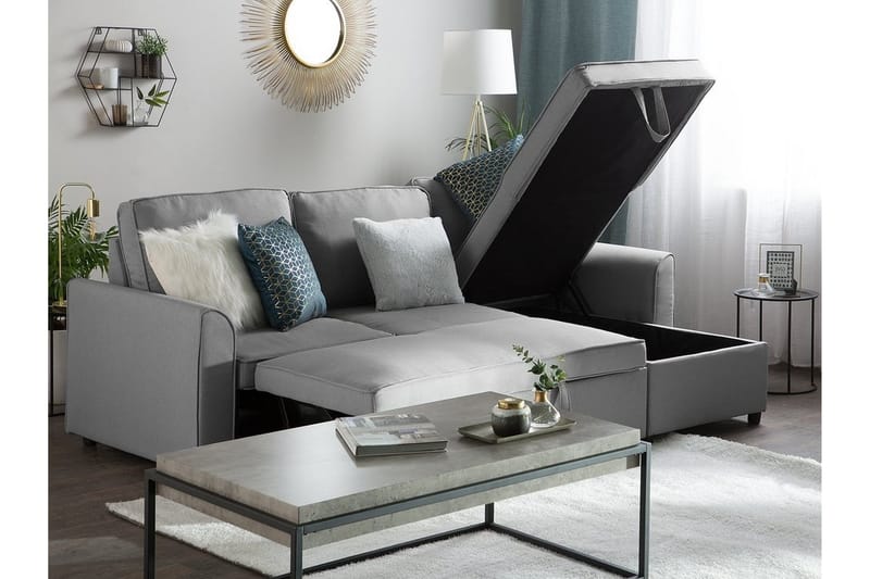 Hjørnesofa Nesna 228 cm - Grå - Møbler - Sofaer - Hjørnesofaer