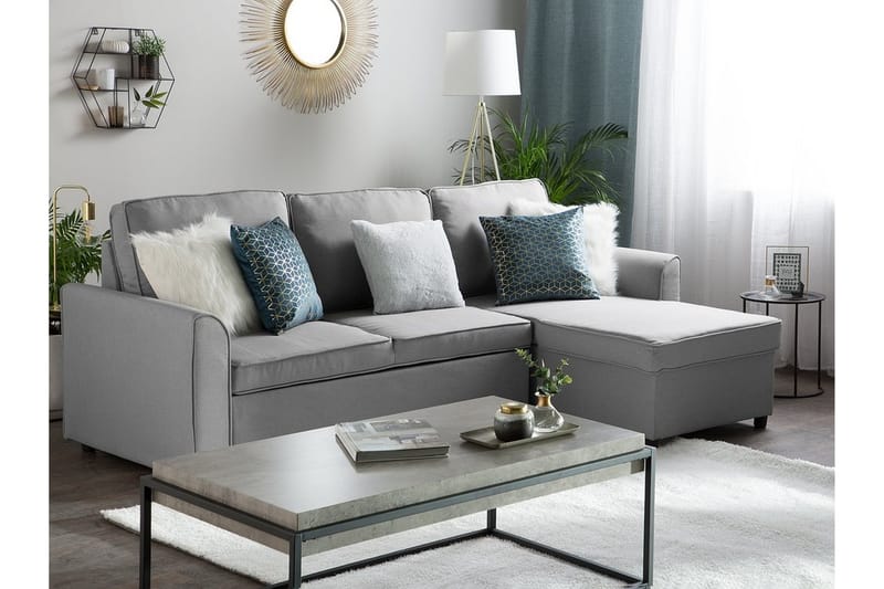 Hjørnesofa Nesna 228 cm - Grå - Møbler - Sofaer - Hjørnesofaer