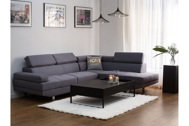 Hjørnesofa Norrea 261 cm - Grå - Møbler - Sofaer - Hjørnesofaer