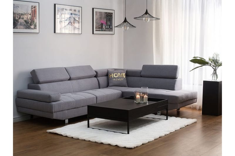 Hjørnesofa Norrea 261 cm - Grå - Møbler - Sofaer - Hjørnesofaer