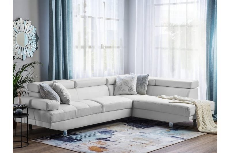 Hjørnesofa Norrea 261 cm - Hvit - Møbler - Sofaer - Hjørnesofaer