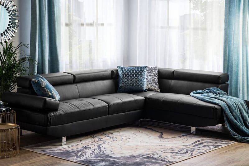 Hjørnesofa Norrea 261 cm - Svart - Møbler - Sofaer - Hjørnesofaer