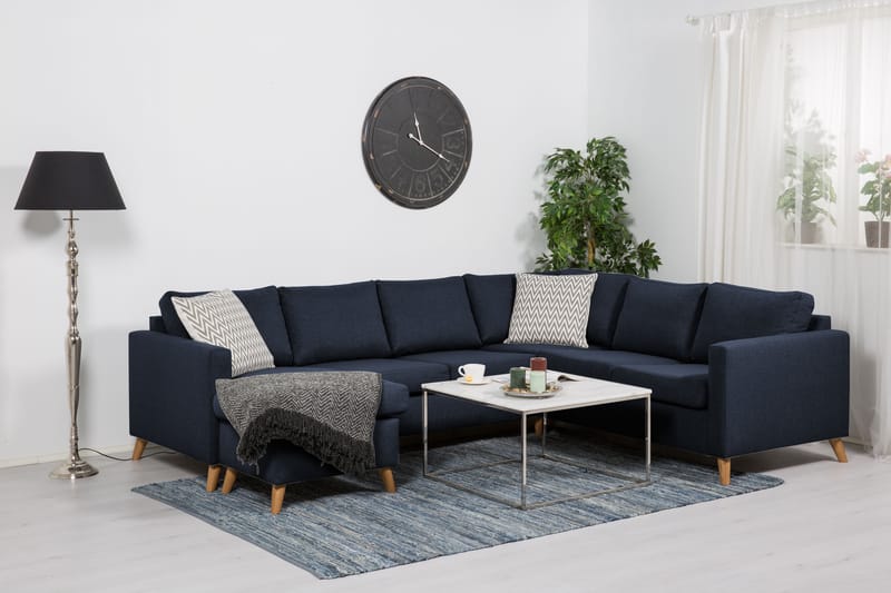 Hjørnesofa Yen med Divan Vendbar - Blå - Møbler - Sofaer - Hjørnesofaer - Hjørnesofa med divan