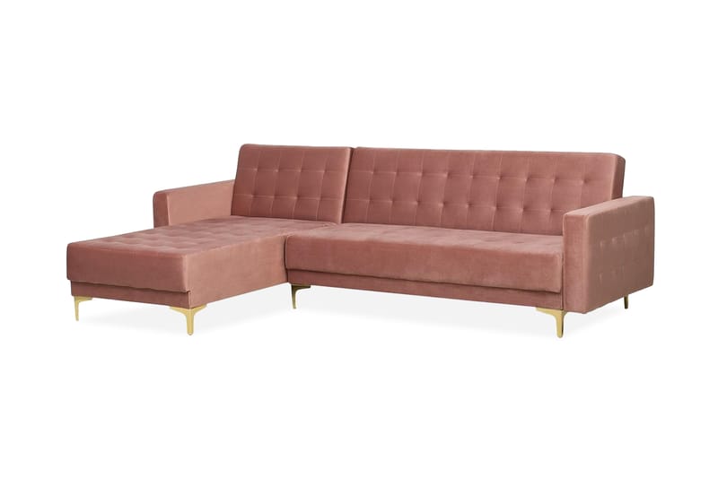 Hjørnesovesofa Aberdeen 267 cm - Rosa - Møbler - Sofaer - Sovesofaer - Sovesofa divan