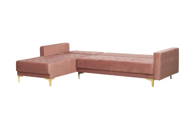 Hjørnesovesofa med Fotskammel Aberdeen 267 cm - Rosa - Møbler - Sofaer - Sovesofaer - Sovesofa divan