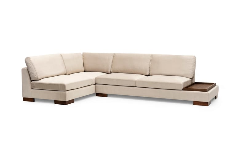 Sofa med Sjeselong Nathalie m Krakk Venstre - Beige/Natur - Møbler - Sofaer - Hjørnesofaer