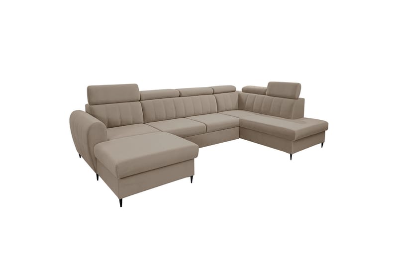 Hoffman Sofa med Divan og Sjeselong 4-seter - Beige - Møbler - Sofaer - Sofaer med sjeselong - 4 seters sofa med divan