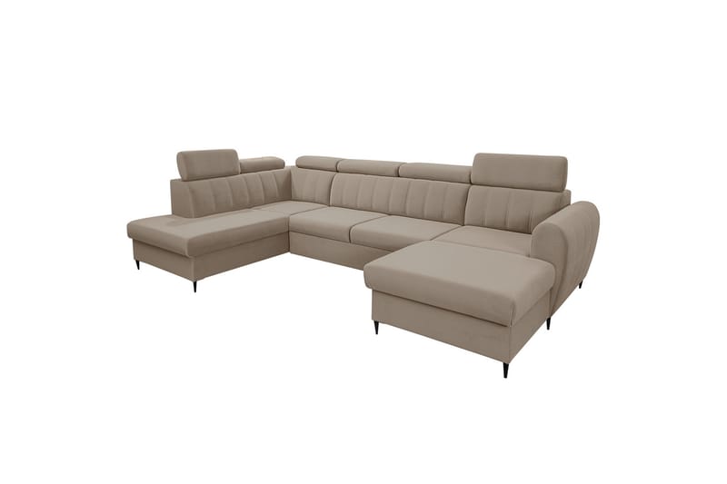 Hoffman Sofa med Divan og Sjeselong 4-seter - Beige - Møbler - Sofaer - Sofaer med sjeselong - 4 seters sofa med divan