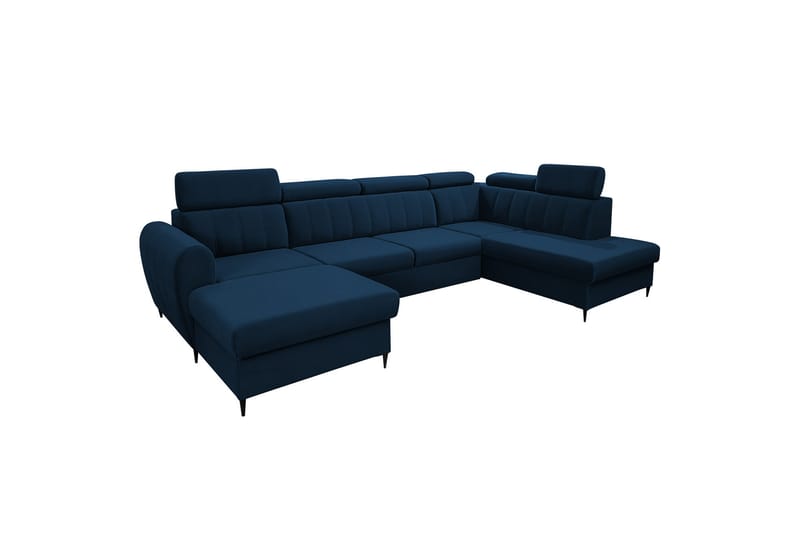 Hoffman Sofa med Divan og Sjeselong 4-seter - Blå - Møbler - Sofaer - Sofaer med sjeselong - 4 seters sofa med divan