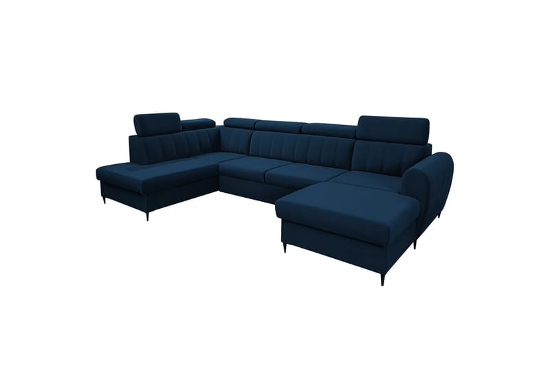 Hoffman Sofa med Divan og Sjeselong 4-seter - Blå - Møbler - Sofaer - Sofaer med sjeselong - 4 seters sofa med divan