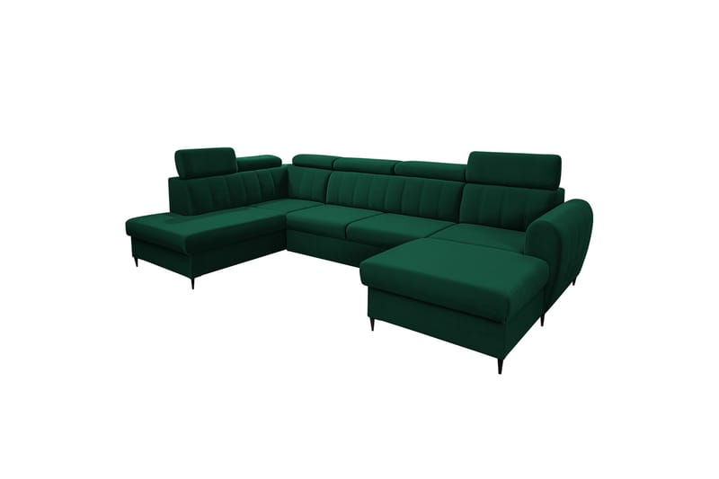 Hoffman Sofa med Divan og Sjeselong 4-seter - Grønn - Møbler - Sofaer - Sofaer med sjeselong - 4 seters sofa med divan