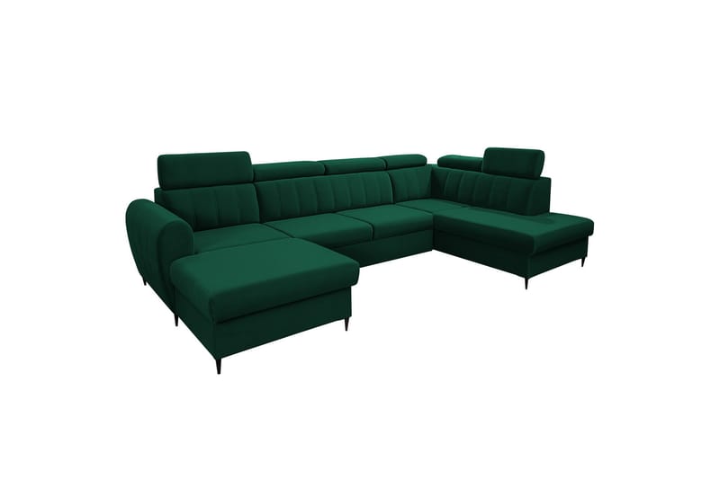 Hoffman Sofa med Divan og Sjeselong 4-seter - Grønn - Møbler - Sofaer - Sofaer med sjeselong - 4 seters sofa med divan