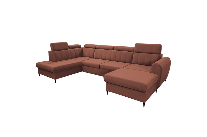 Hoffman Sofa med Divan og Sjeselong 4-seter - Kobber - Møbler - Sofaer - Sofaer med sjeselong - 4 seters sofa med divan