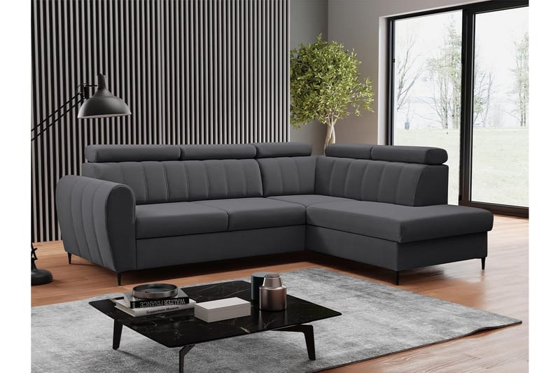 Hoffman Sofa med Sjeselong 3-seter - Grå - Møbler - Sofaer - Sofaer med sjeselong - 3 seters sofa med divan