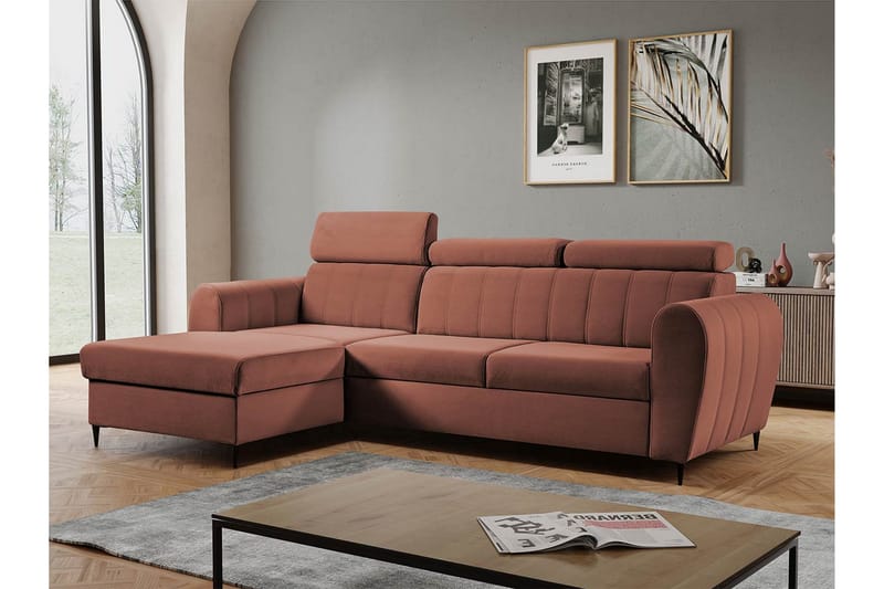 Hoffman Sofa med Sjeselong 3-seter - Kobber - Møbler - Sofaer - Sofaer med sjeselong - 3 seters sofa med divan