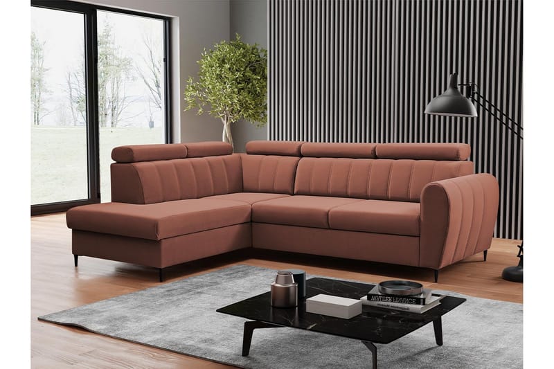 Hoffman Sofa med Sjeselong 3-seter - Kobber - Møbler - Sofaer - Sofaer med sjeselong - 3 seters sofa med divan