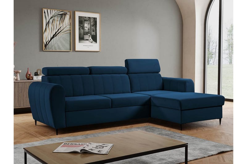 Hoffman Sofa med Sjeselong 3-seter - Marineblå - Møbler - Sofaer - Sofaer med sjeselong - 3 seters sofa med divan