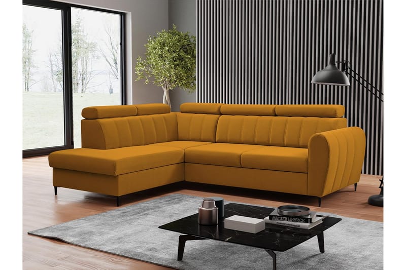 Hoffman Sofa med Sjeselong 3-seter - Oransje - Møbler - Sofaer - Sofaer med sjeselong - 3 seters sofa med divan