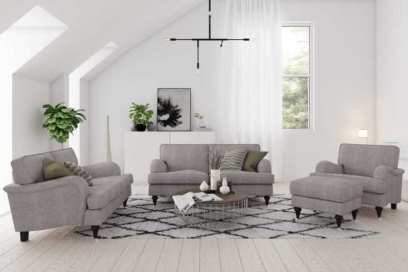 Sofa Oxford Classic 3-seter - Grå|Brun - Møbler - Sofaer - Howard-sofaer