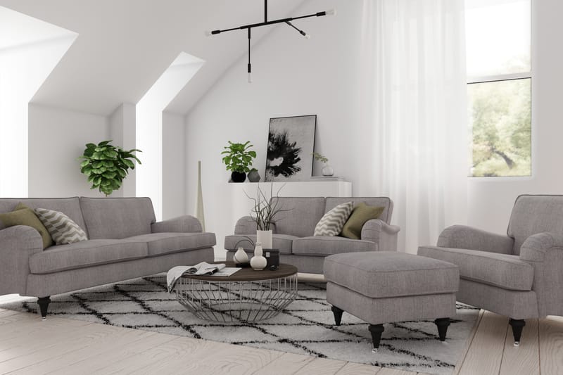 Sofa Oxford Classic 3-seter - Grå|Brun - Møbler - Sofaer - Howard-sofaer