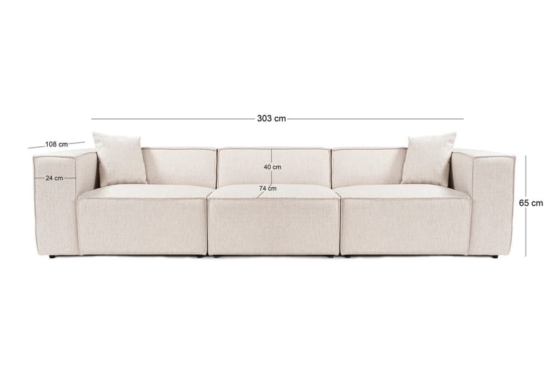 Kaolins Sofa 3-seter - Lys brun - Møbler - Sofaer - 3 seter sofa