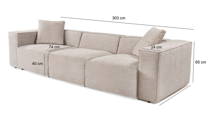 Kaolins Sofa 3-seter - Mokka - Møbler - Sofaer - 3 seter sofa