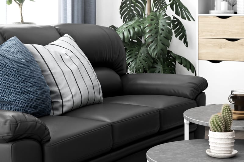 3-seters sofa Carrere Kunstlær - Svart - Møbler - Sofaer - Reclinersofaer - 3 seters kinosofa & reclinersofa