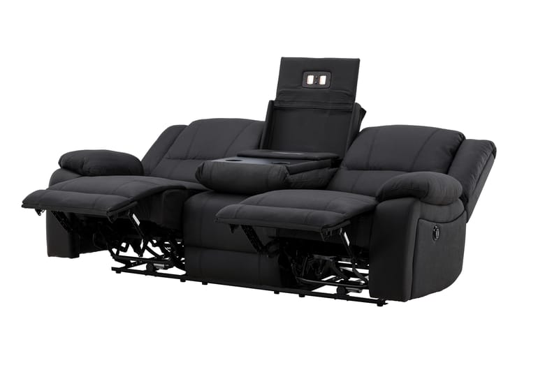 Singapore Reclinersofa 3-seter - Svart - Møbler - Sofaer - Reclinersofaer