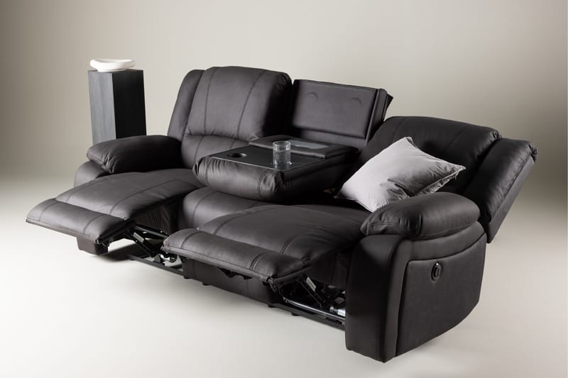 Singapore Reclinersofa 3-seter - Svart - Møbler - Sofaer - Reclinersofaer