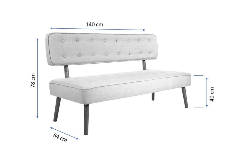 Kjøkkensofa Wognum 2-seters - Blå/Natur - Møbler - Sofaer - Kjøkkensofaer