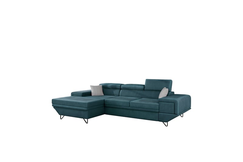 Kollekind Sofa med Divan 3-seter - Turkis/Lys grå - Møbler - Sofaer - Sofaer med sjeselong - 3 seters sofa med divan