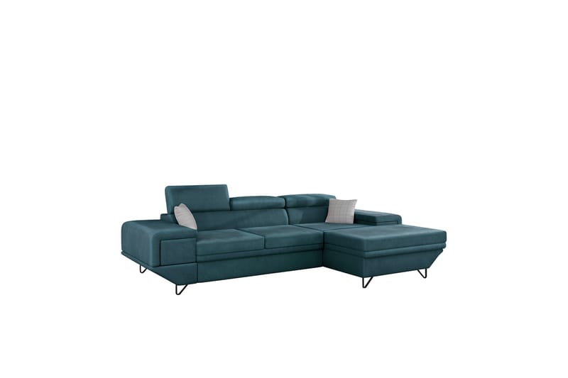 Kollekind Sofa med Divan 3-seter - Turkis/Lys grå - Møbler - Sofaer - Sofaer med sjeselong - 3 seters sofa med divan