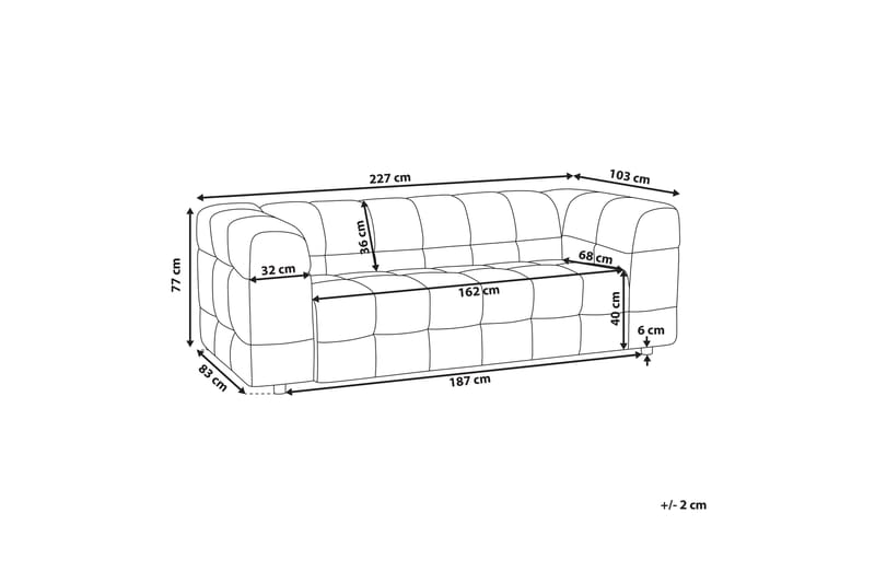 Landsro Sofa 3-seter - Grå - Møbler - Sofaer - 3 seter sofa