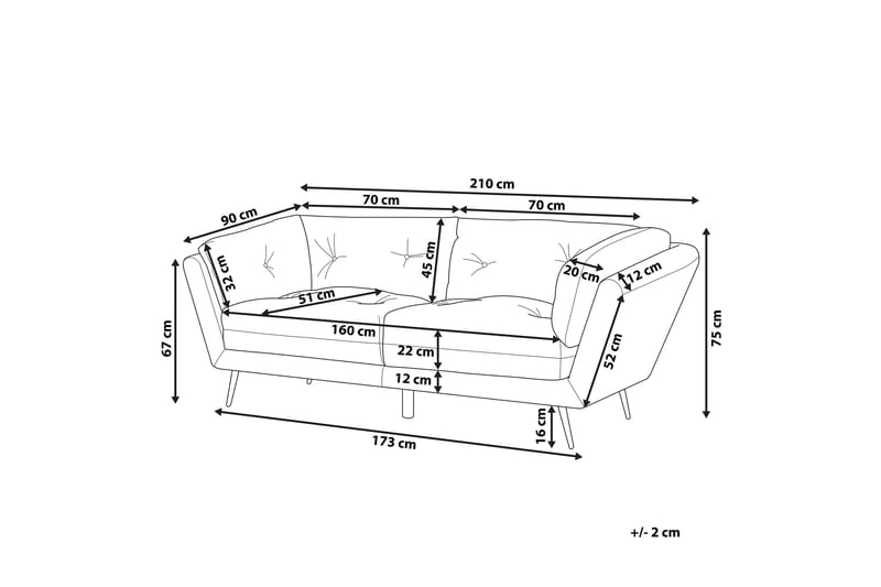 Lenvik Sofa 3-seter - Beige/Svart - Møbler - Sofaer - 3 seter sofa