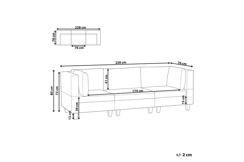 Buck Modulsofa 3-seter - Svart - Møbler - Sofaer - Modulsofaer - Komplett modulsofa