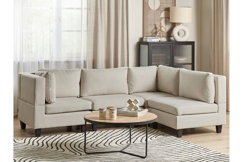 Buck Modulsofa 4-seter - Beige/Svart - Møbler - Sofaer - Modulsofaer - Komplett modulsofa