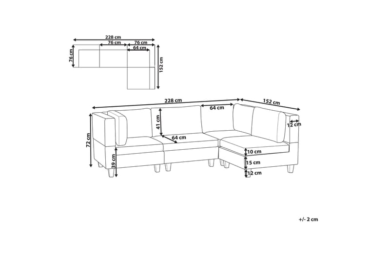 Buck Modulsofa 4-seter - Grønn/Svart - Møbler - Sofaer - Modulsofaer - Komplett modulsofa