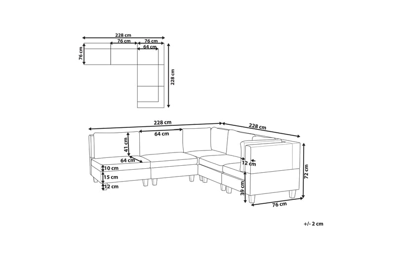 Buck Modulsofa 5-seter - Svart - Møbler - Sofaer - Modulsofaer - Komplett modulsofa