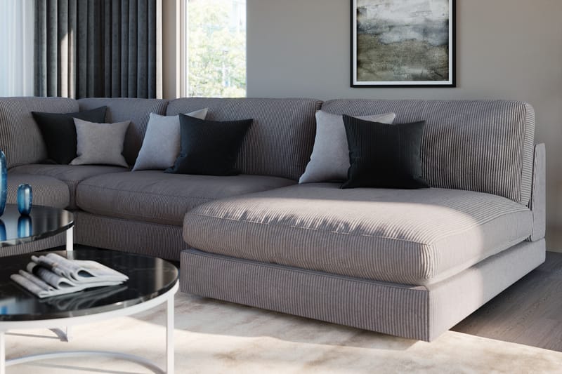 Modulær hjørnesofa Aspen med Divan Reversible Velvet - Møbler - Sofaer - Modulsofaer - Komplett modulsofa