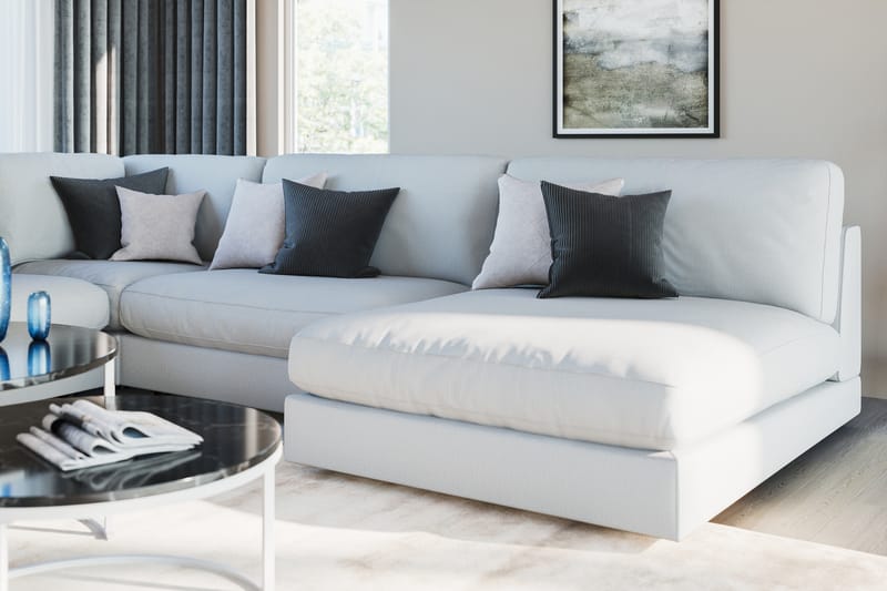 Modulhjørnesofa Aspen med Divan Vendbar - Linbeige - Møbler - Sofaer - Modulsofaer - Komplett modulsofa