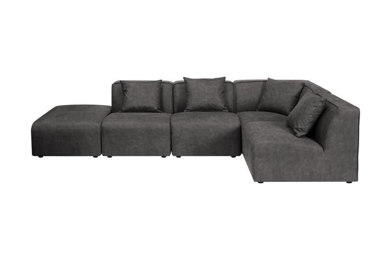 Modulhjørnesofa Lazzago - Grå/Svart - Møbler - Sofaer - Modulsofaer - Komplett modulsofa