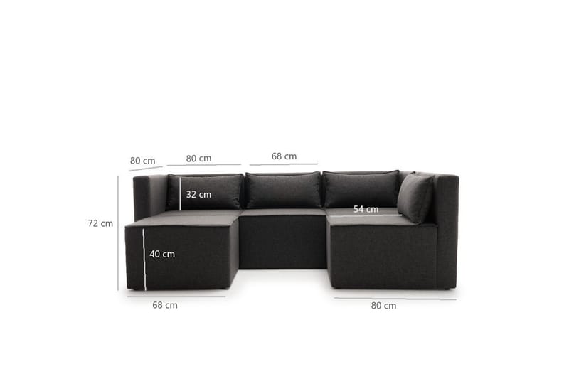 Modulhjørnesofa Norway Maya - Antrasitt / Svart - Møbler - Sofaer - Modulsofaer - Komplett modulsofa