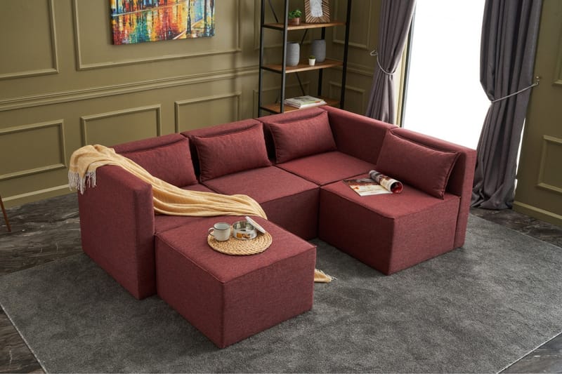 Modulhjørnesofa Norway Maya - Rød - Møbler - Sofaer - Modulsofaer - Komplett modulsofa