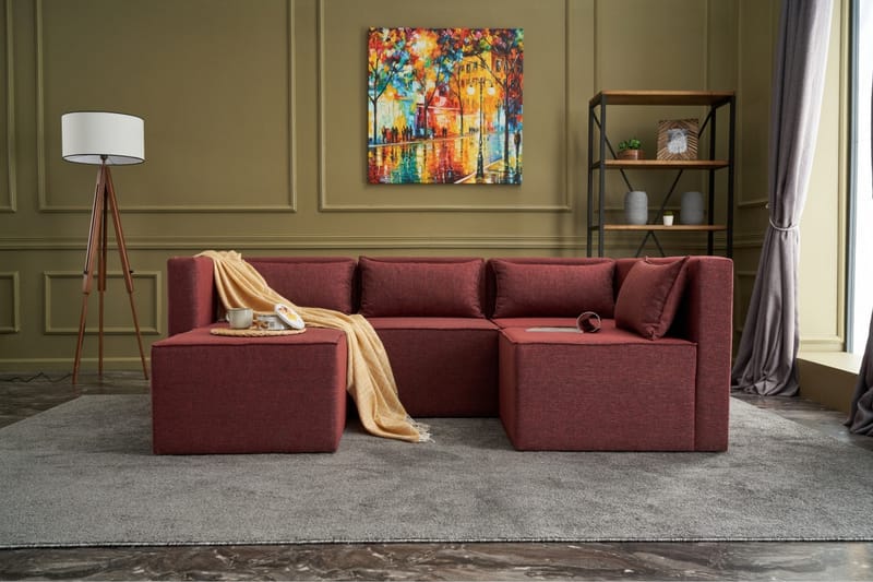 Modulhjørnesofa Norway Maya - Rød - Møbler - Sofaer - Modulsofaer - Komplett modulsofa