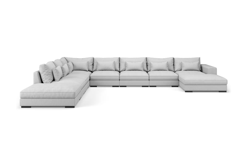 U-modulsofa Columbus Large med Divan Høyre - Lysgrå - Møbler - Sofaer - Modulsofaer - Komplett modulsofa