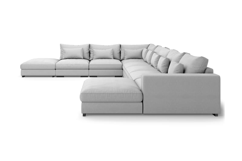 U-modulsofa Columbus Large med Divan Høyre - Lysgrå - Møbler - Sofaer - Modulsofaer - Komplett modulsofa