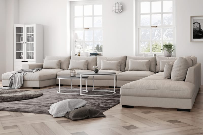 U-modulsofa Columbus Large med Divan Venstre - Beige - Møbler - Sofaer - Modulsofaer - Komplett modulsofa