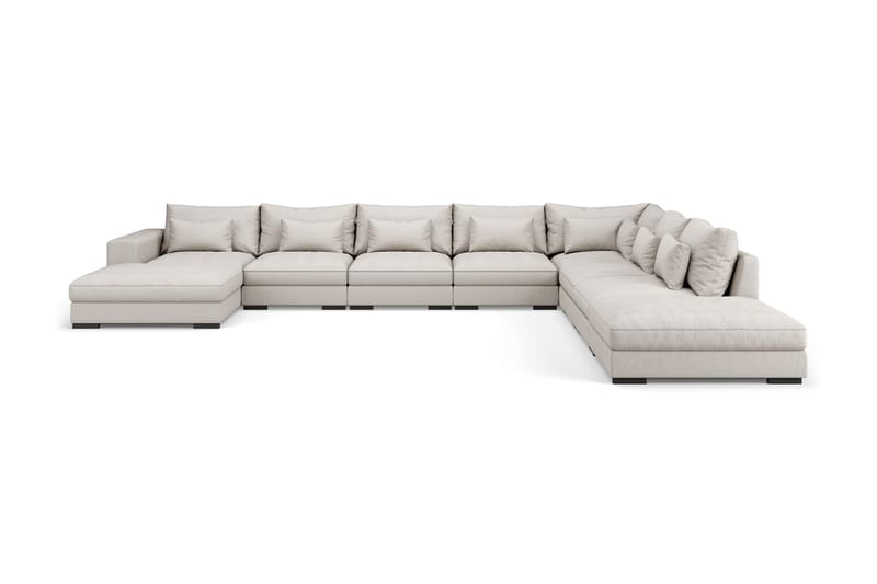 U-modulsofa Columbus Large med Divan Venstre - Beige - Møbler - Sofaer - Modulsofaer - Komplett modulsofa