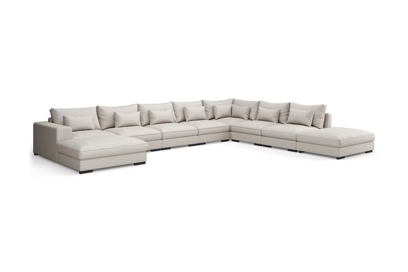 U-modulsofa Columbus Large med Divan Venstre - Beige - Møbler - Sofaer - Modulsofaer - Komplett modulsofa